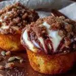 pumpkin cream cheese swirl muffins - featured image