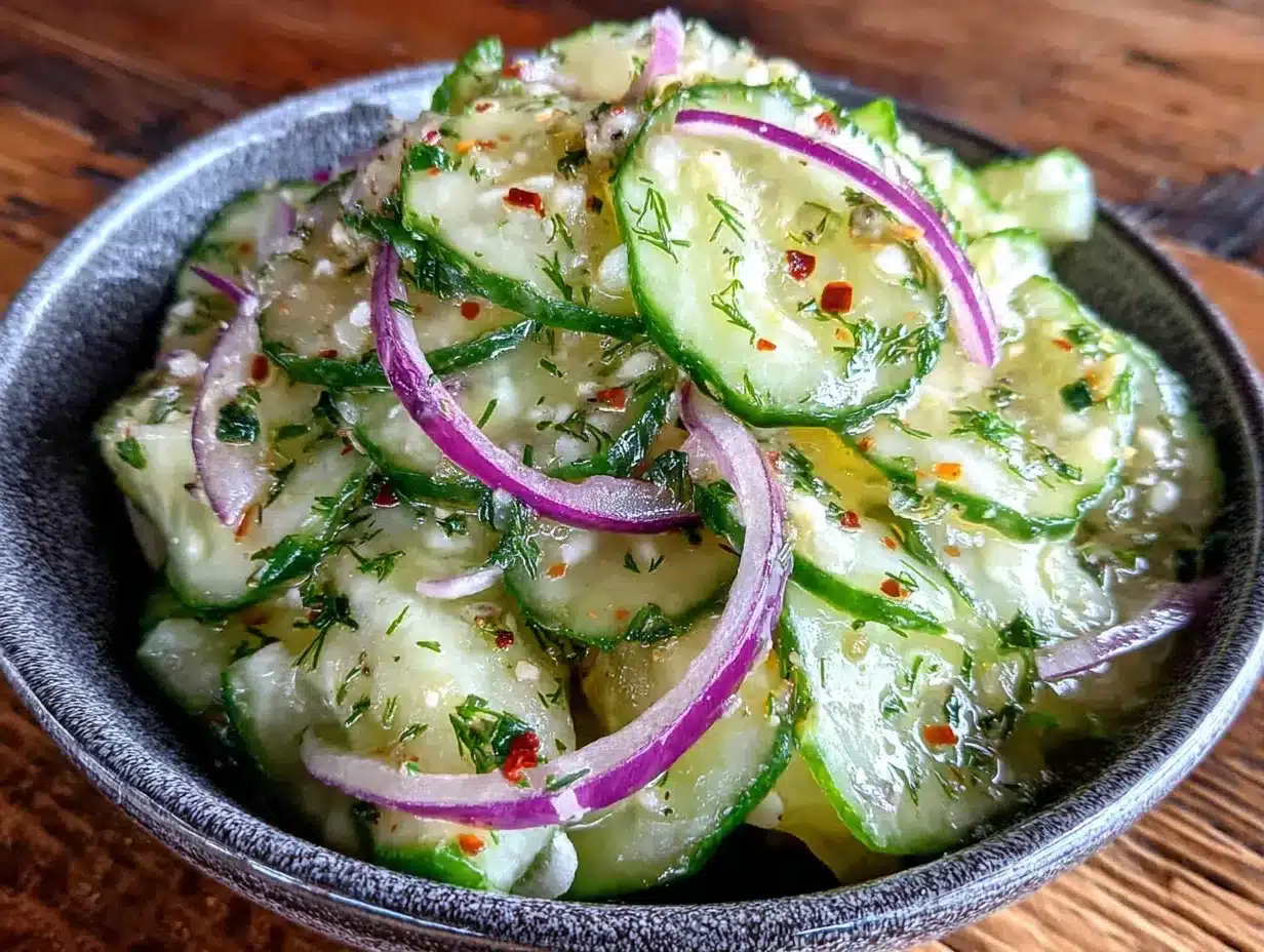 quick cucumber onion salad preparation steps