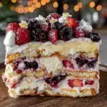 red white and blue berry icebox cake - featured image