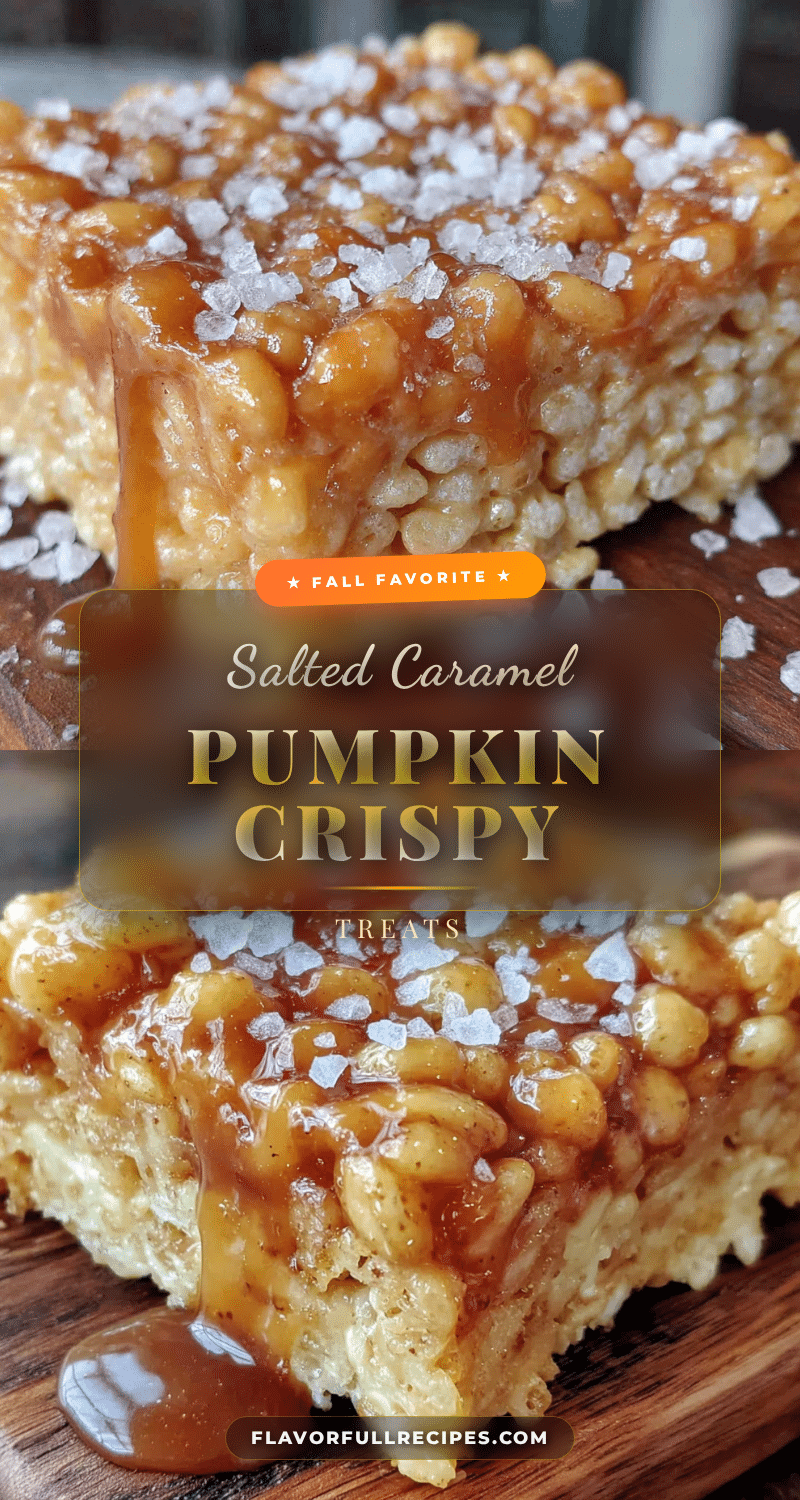Salted Caramel Pumpkin Rice Krispie Treats recipe
