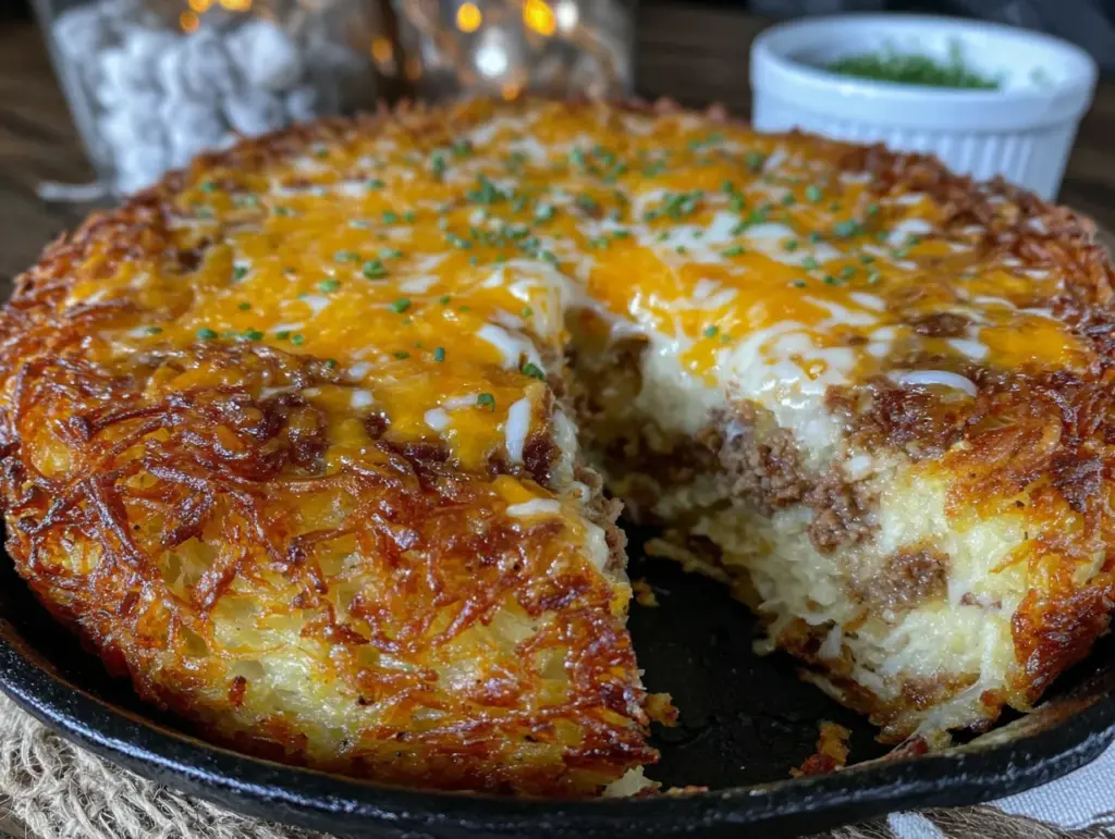 sausage and hashbrown breakfast casserole - featured image