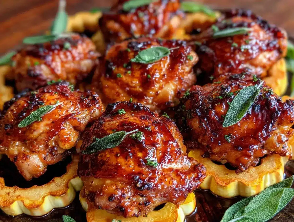 sheet pan chicken thighs with delicata squash preparation steps