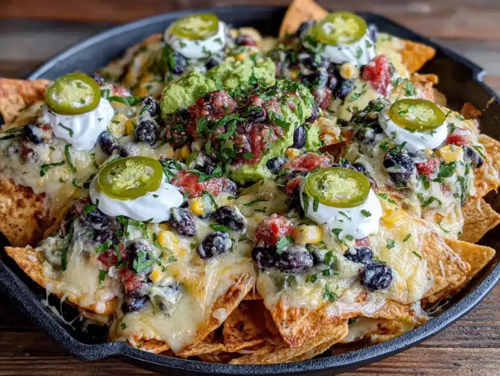 Sheet pan nacho board with cowboy caviar - featured image