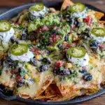 Sheet pan nacho board with cowboy caviar - featured image