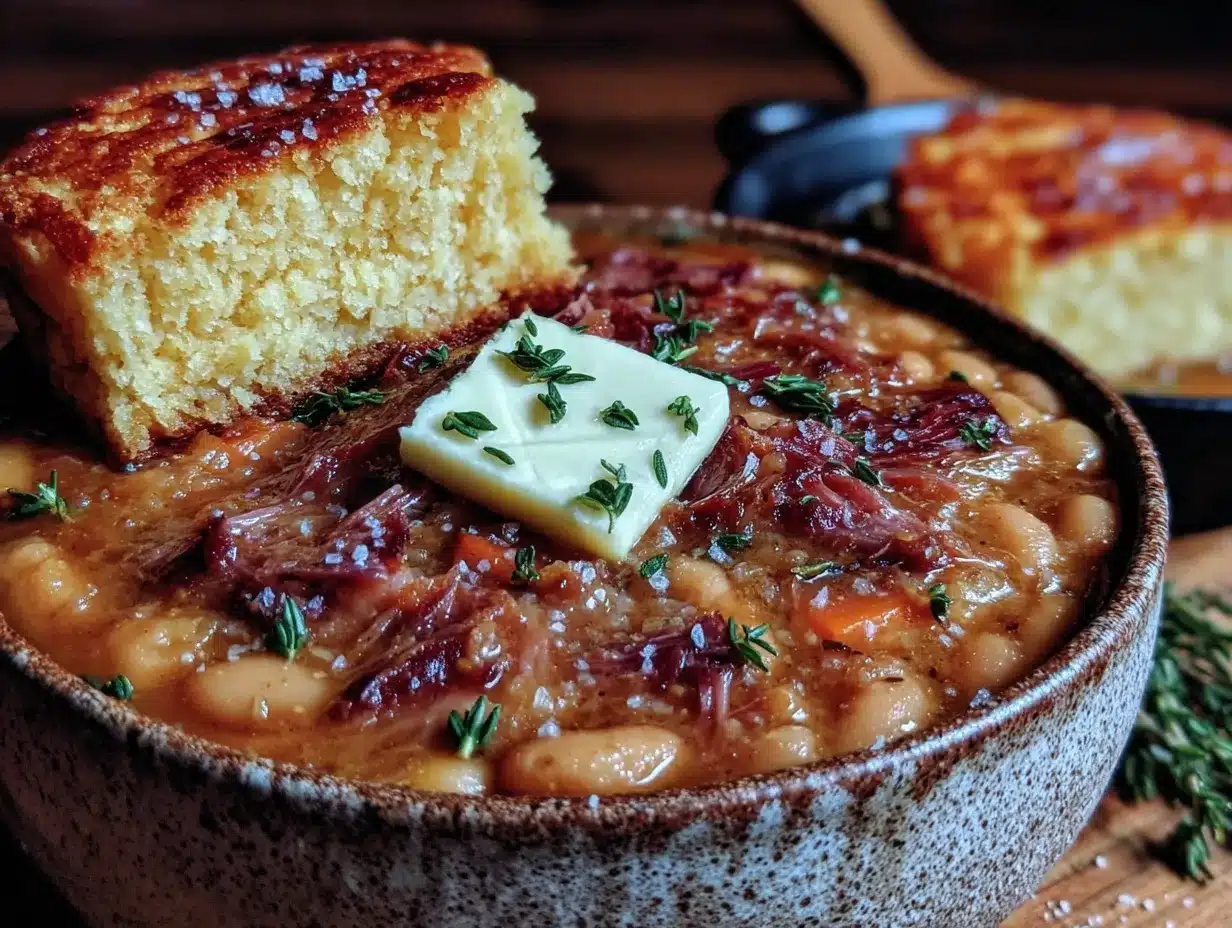 slow cooker ham and bean soup preparation steps