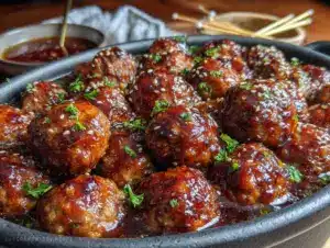 slow cooker honey garlic meatballs - featured image