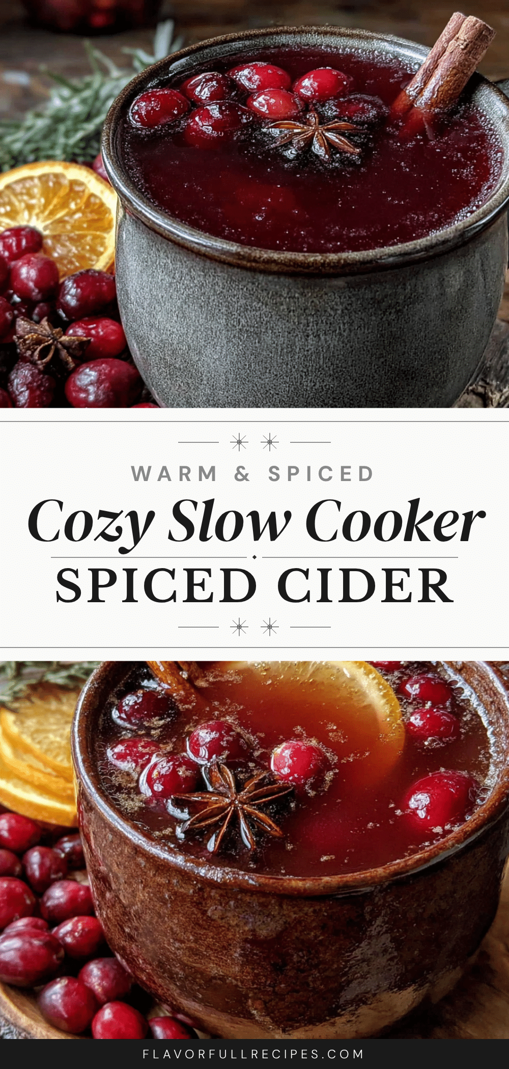slow cooker spiced cranberry apple cider recipe