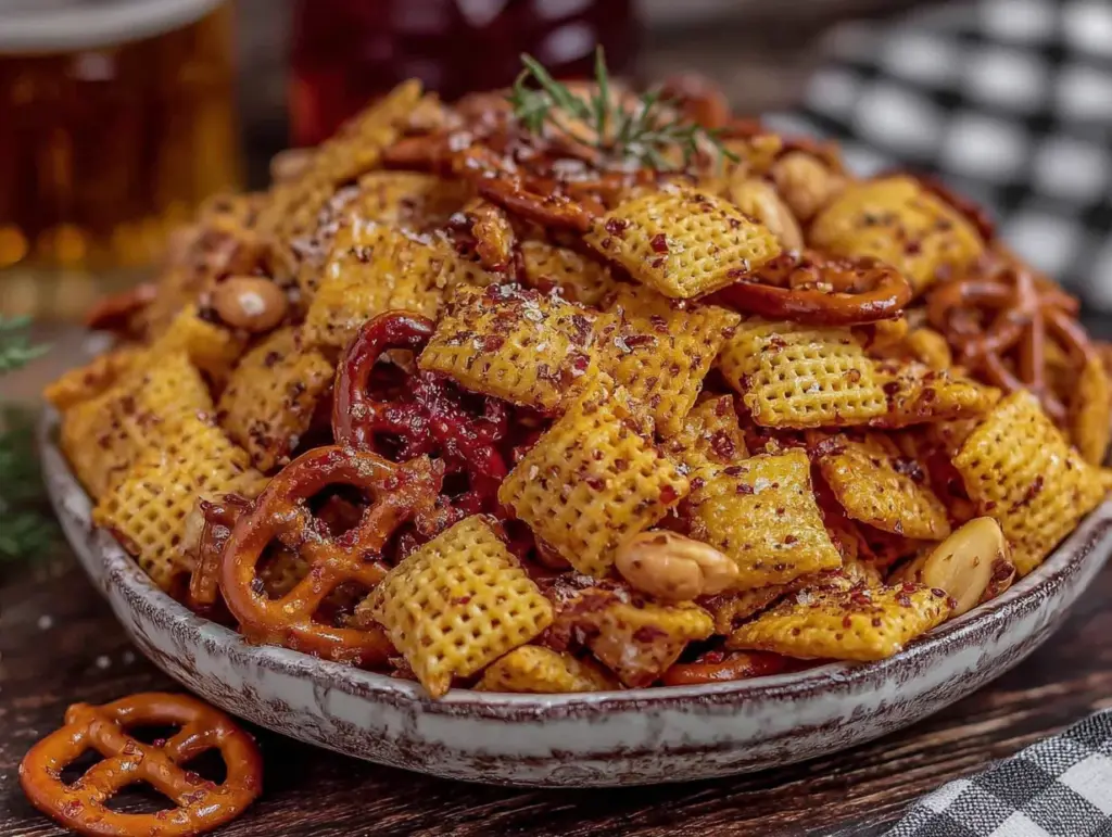 spicy ranch chex mix - featured image