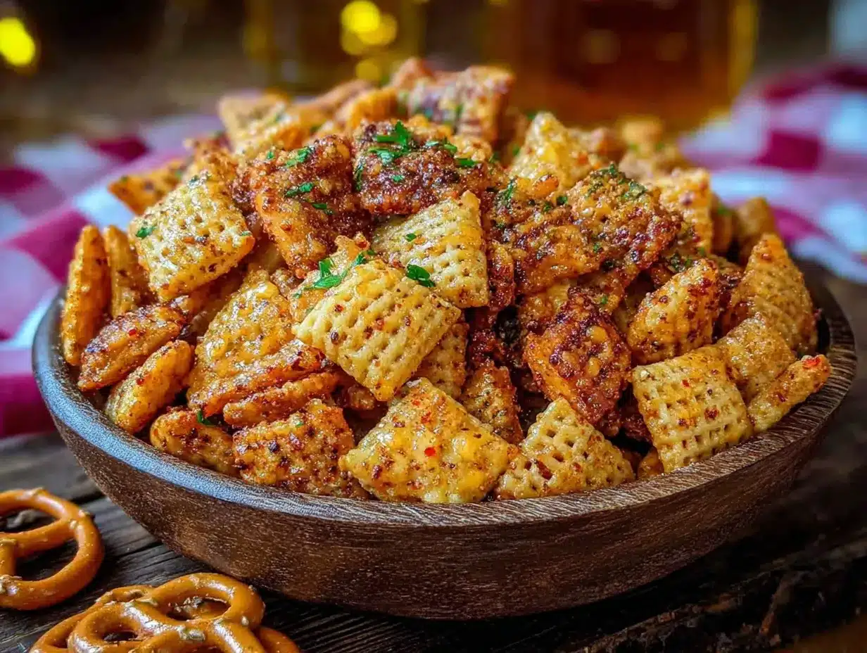 spicy ranch chex mix preparation steps