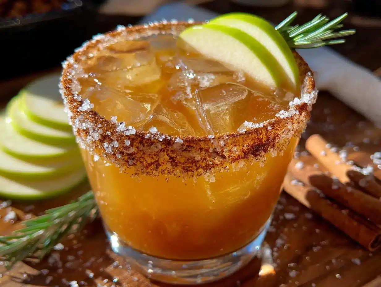 spiked apple cider margarita - featured image