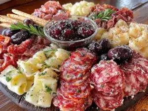 spooky adult spiderweb charcuterie board - featured image