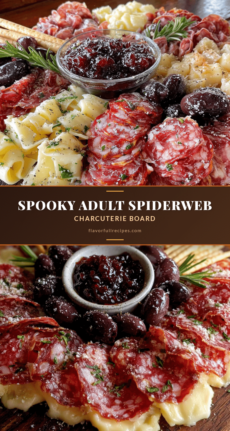 spooky adult spiderweb charcuterie board recipe