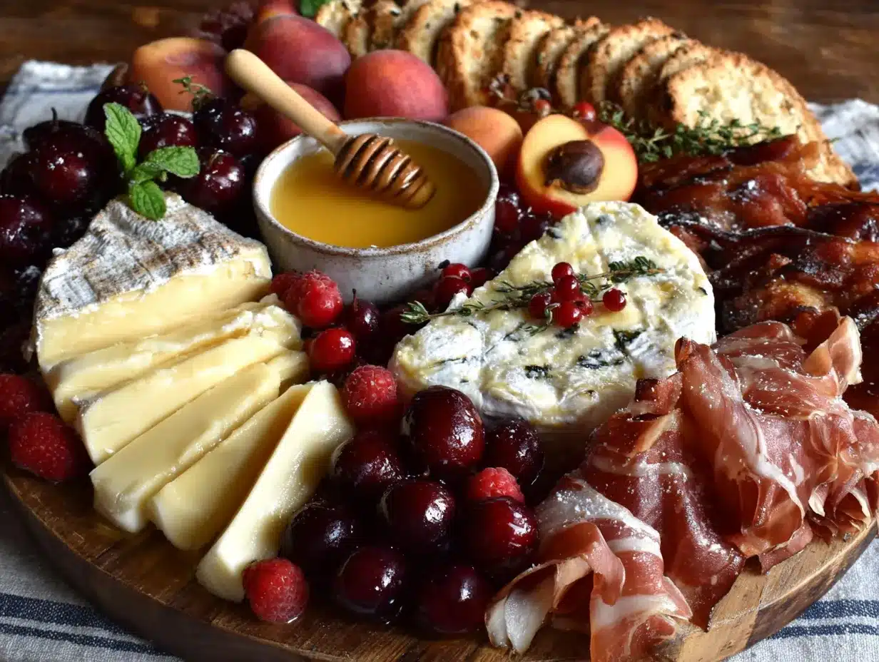 summer stone fruit charcuterie board preparation steps