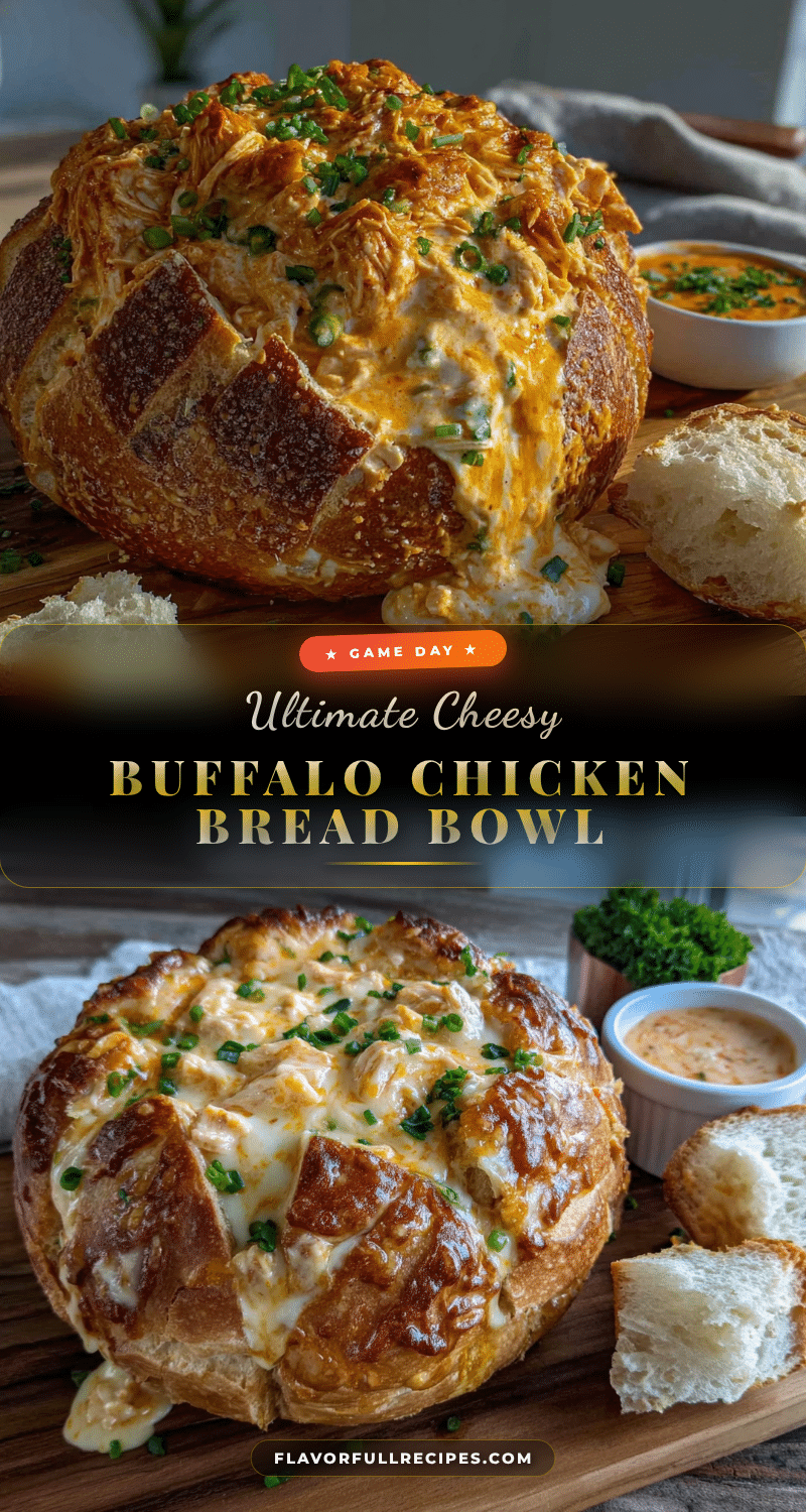 ultimate buffalo chicken dip stuffed bread bowl recipe