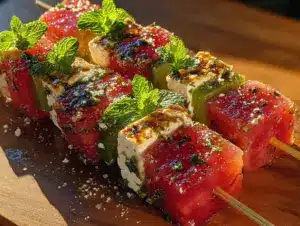 watermelon feta mint skewers - featured image