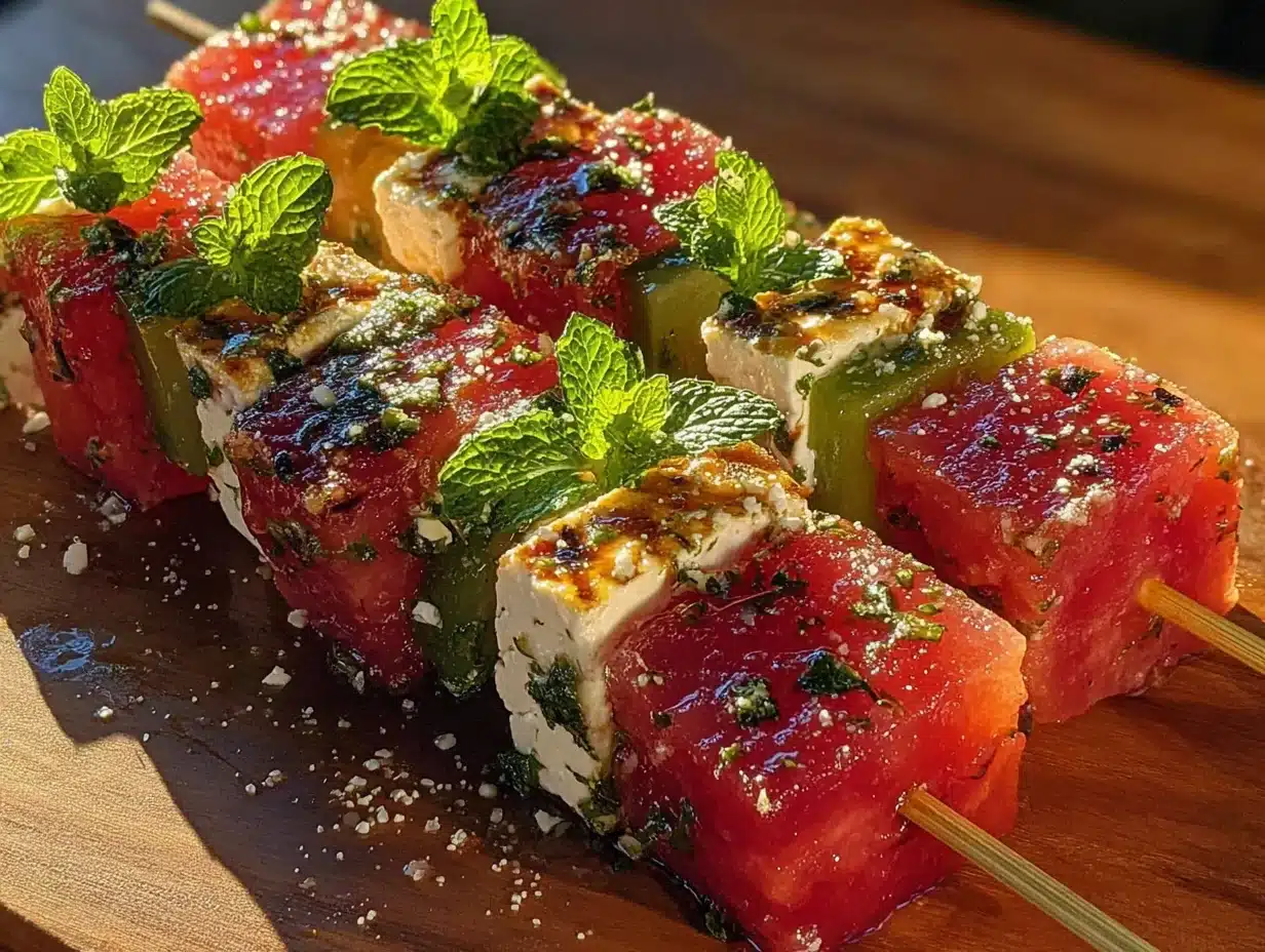 watermelon feta mint skewers - featured image