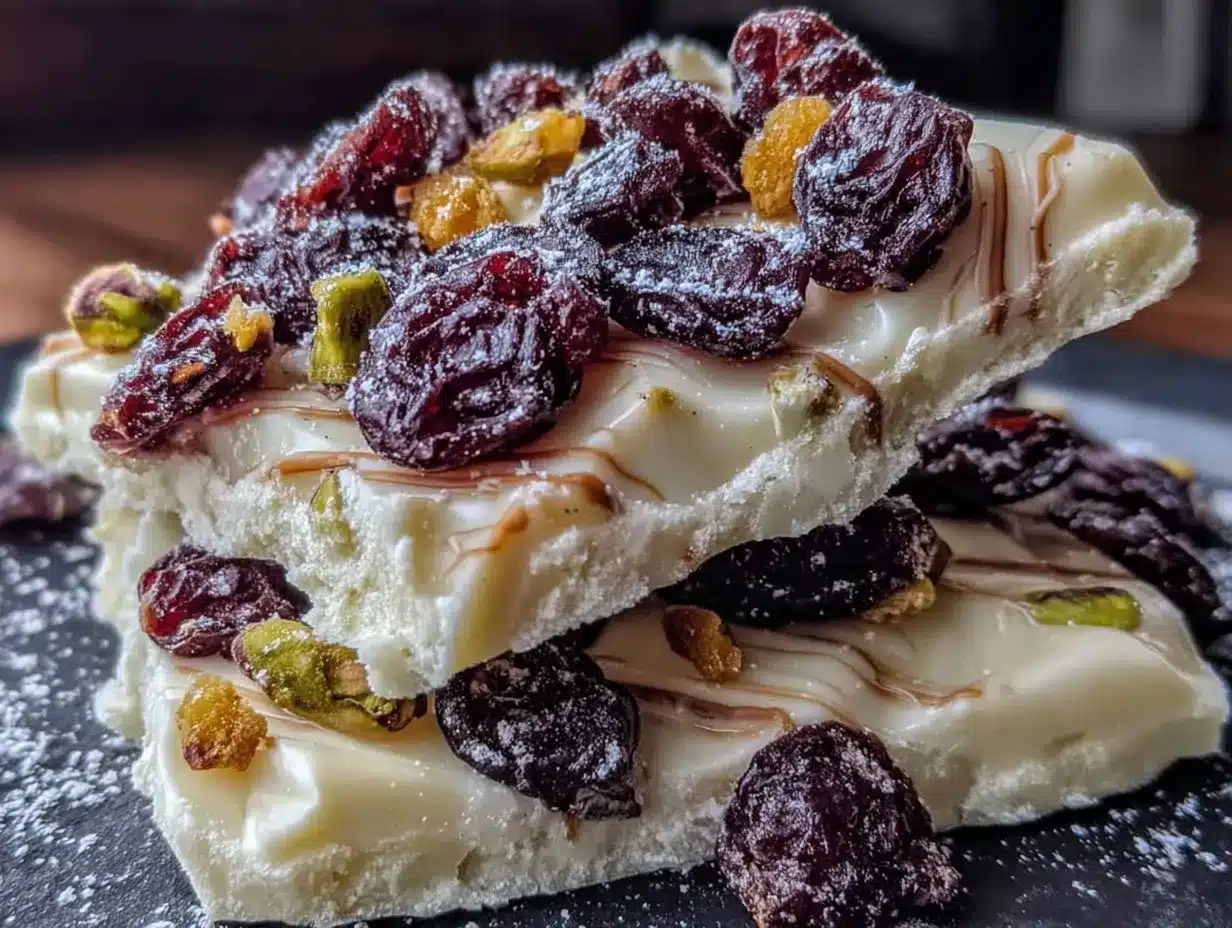 white chocolate cranberry bark preparation steps