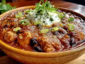 wholesome high-fiber turkey chili with black beans - featured image