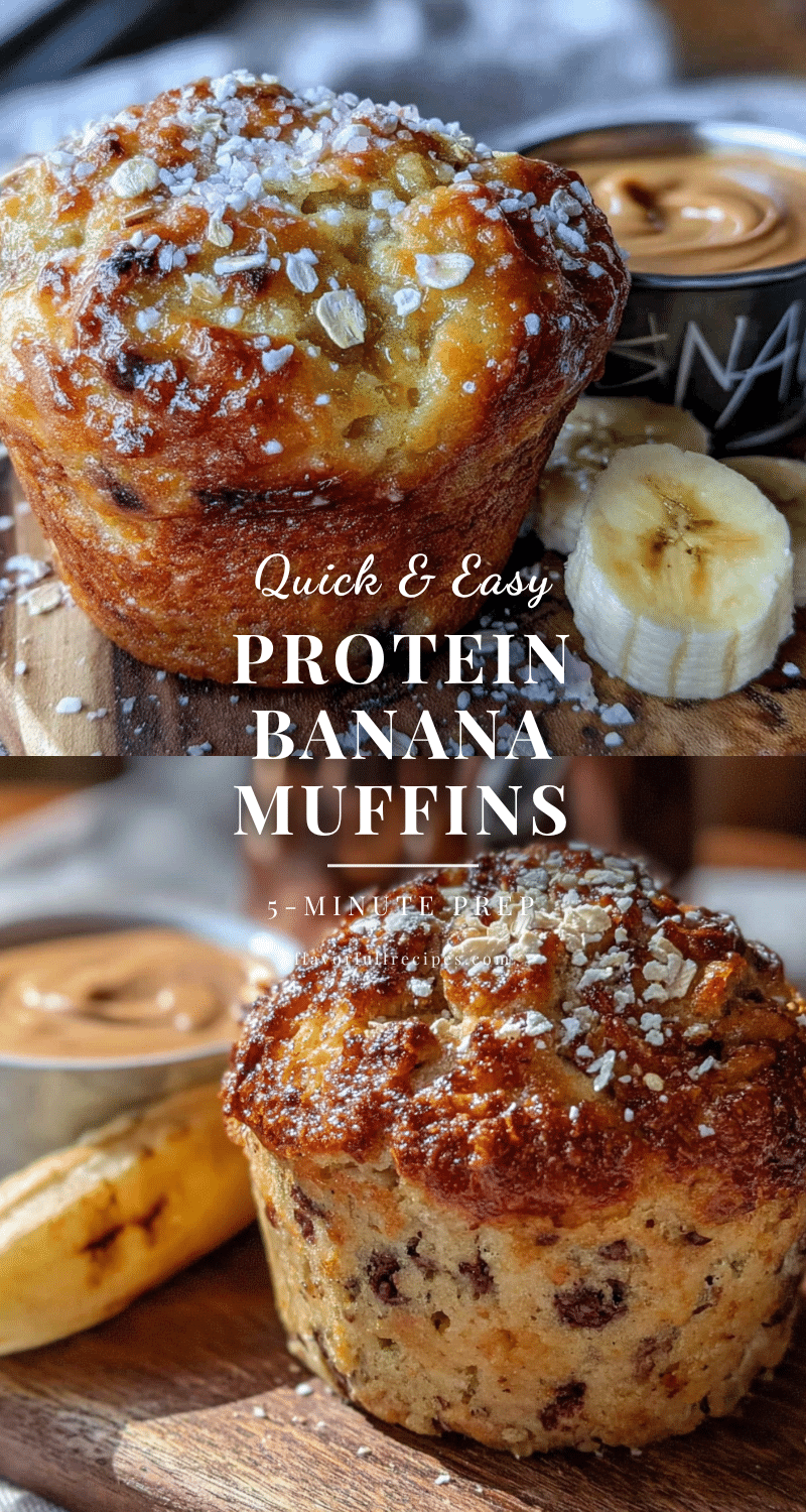 5-minute peanut butter banana protein muffins recipe