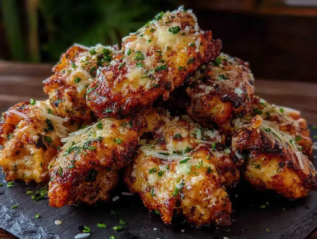 air fryer parmesan garlic chicken wings - featured image