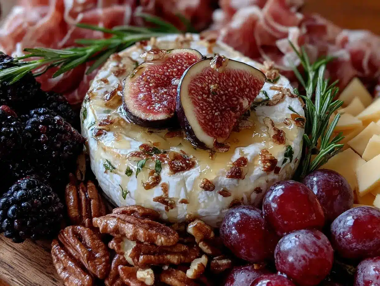 autumn harvest charcuterie board with fig and brie preparation steps