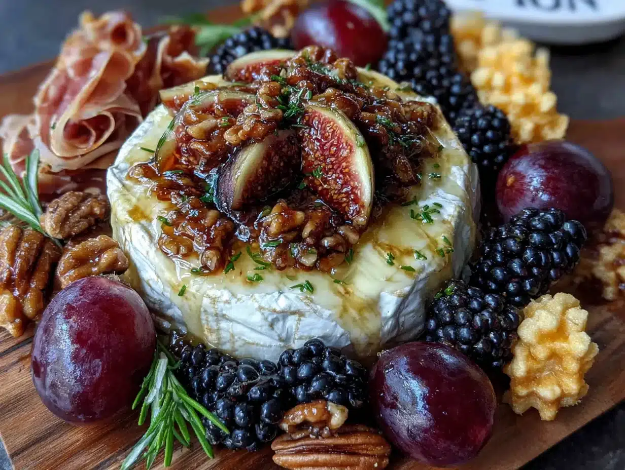 autumn harvest charcuterie board with fig and brie - featured image