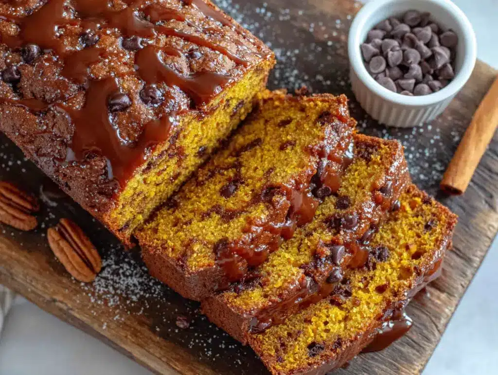 bakery-style chocolate chip pumpkin bread - featured image