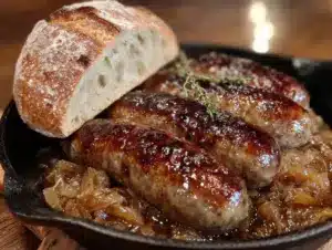 beer-braised bratwurst - featured image