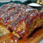 best smoky bourbon glazed bbq baby back ribs - featured image