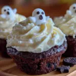 black cocoa ghost cupcakes - featured image