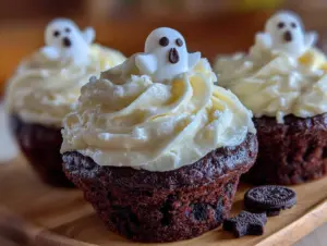 black cocoa ghost cupcakes - featured image