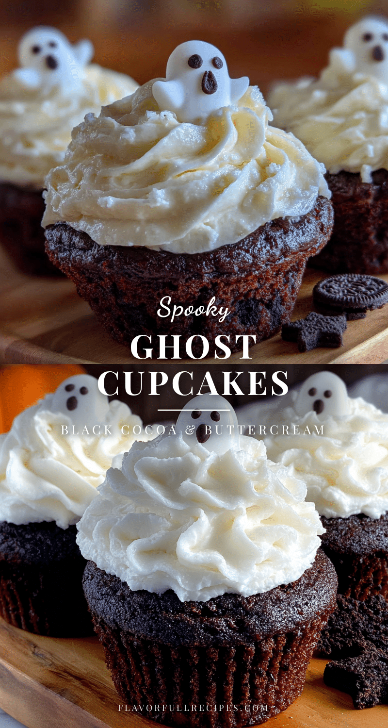 black cocoa ghost cupcakes recipe
