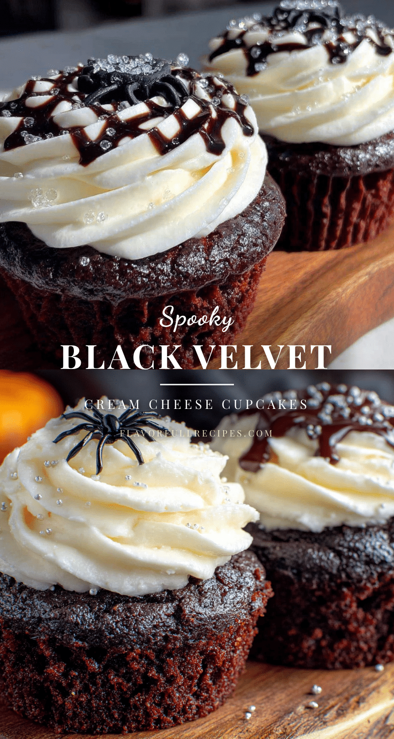 black velvet Halloween cupcakes recipe