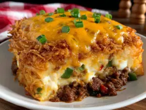 breakfast casserole with sausage and hash browns - featured image