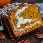brown butter pumpkin bread with maple cream cheese swirl - featured image