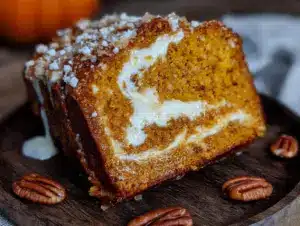 brown butter pumpkin bread with maple cream cheese swirl - featured image