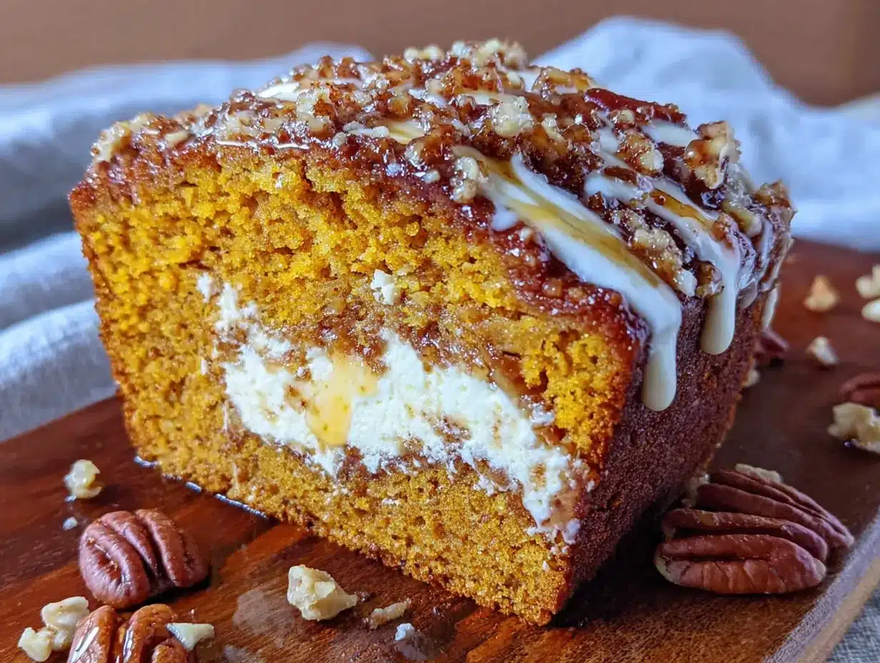brown butter pumpkin bread with maple cream cheese swirl preparation steps