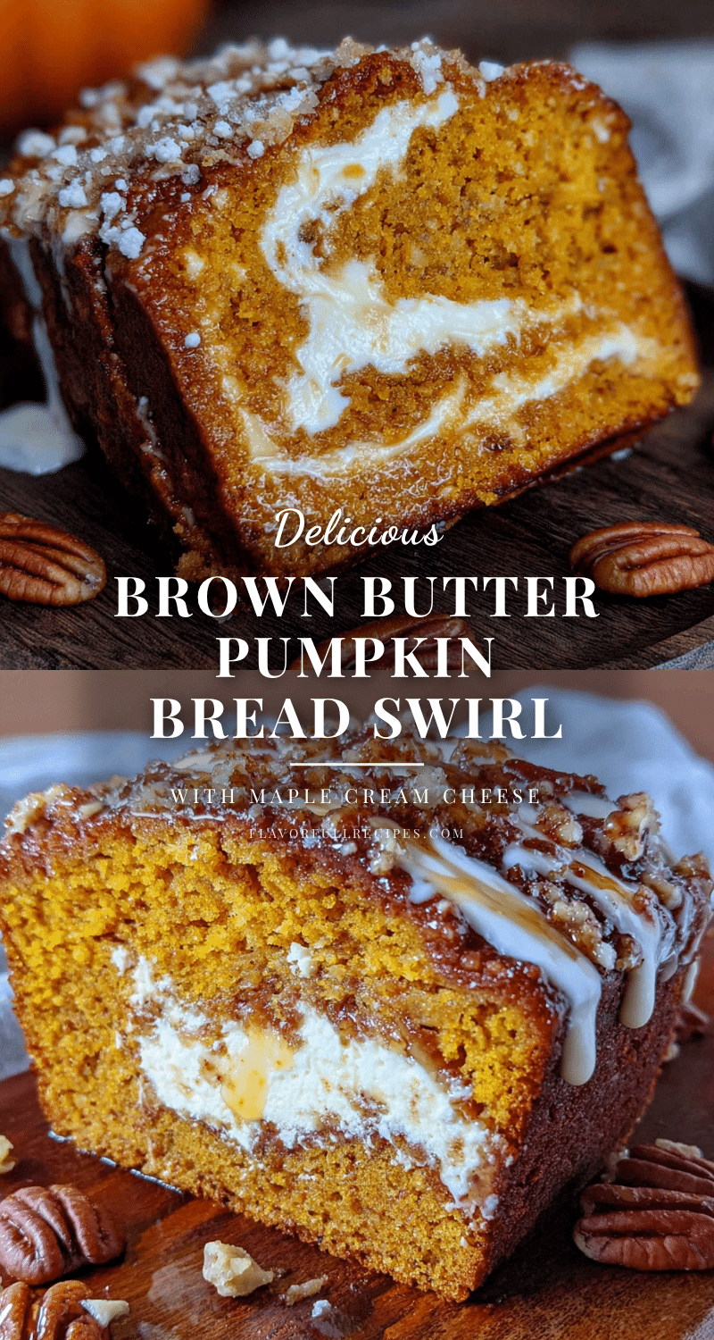 brown butter pumpkin bread with maple cream cheese swirl recipe