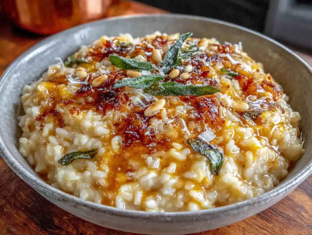 brown butter squash risotto preparation steps
