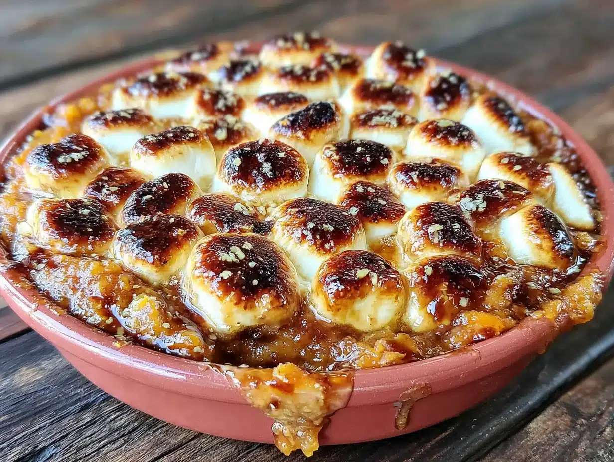 brown sugar bourbon sweet potato casserole - featured image