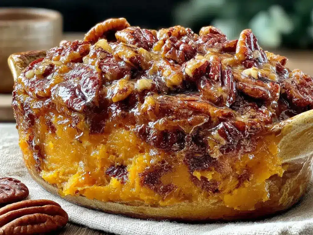 brown sugar pecan sweet potato casserole - featured image
