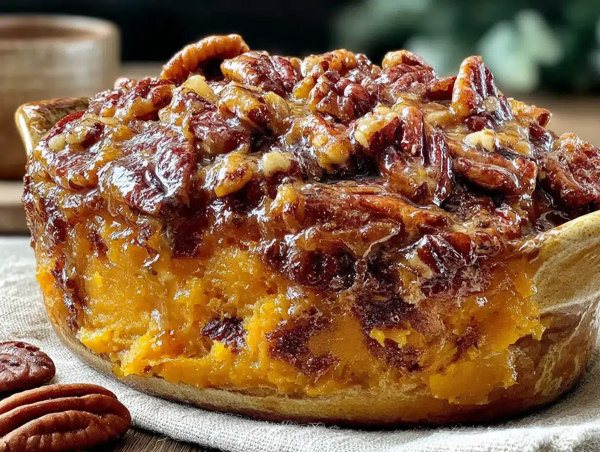 brown sugar pecan sweet potato casserole - featured image