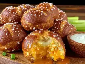 buffalo chicken dip stuffed pretzel bites - featured image