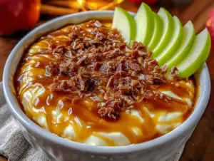 caramel apple cheesecake dip - featured image