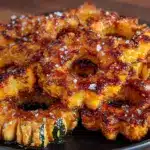 caramelized brown sugar roasted delicata squash rings - featured image