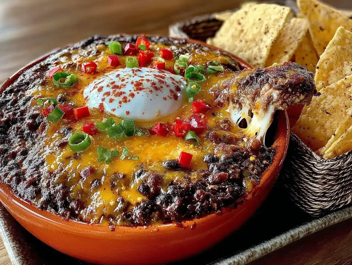 cheesy spicy black bean dip preparation steps