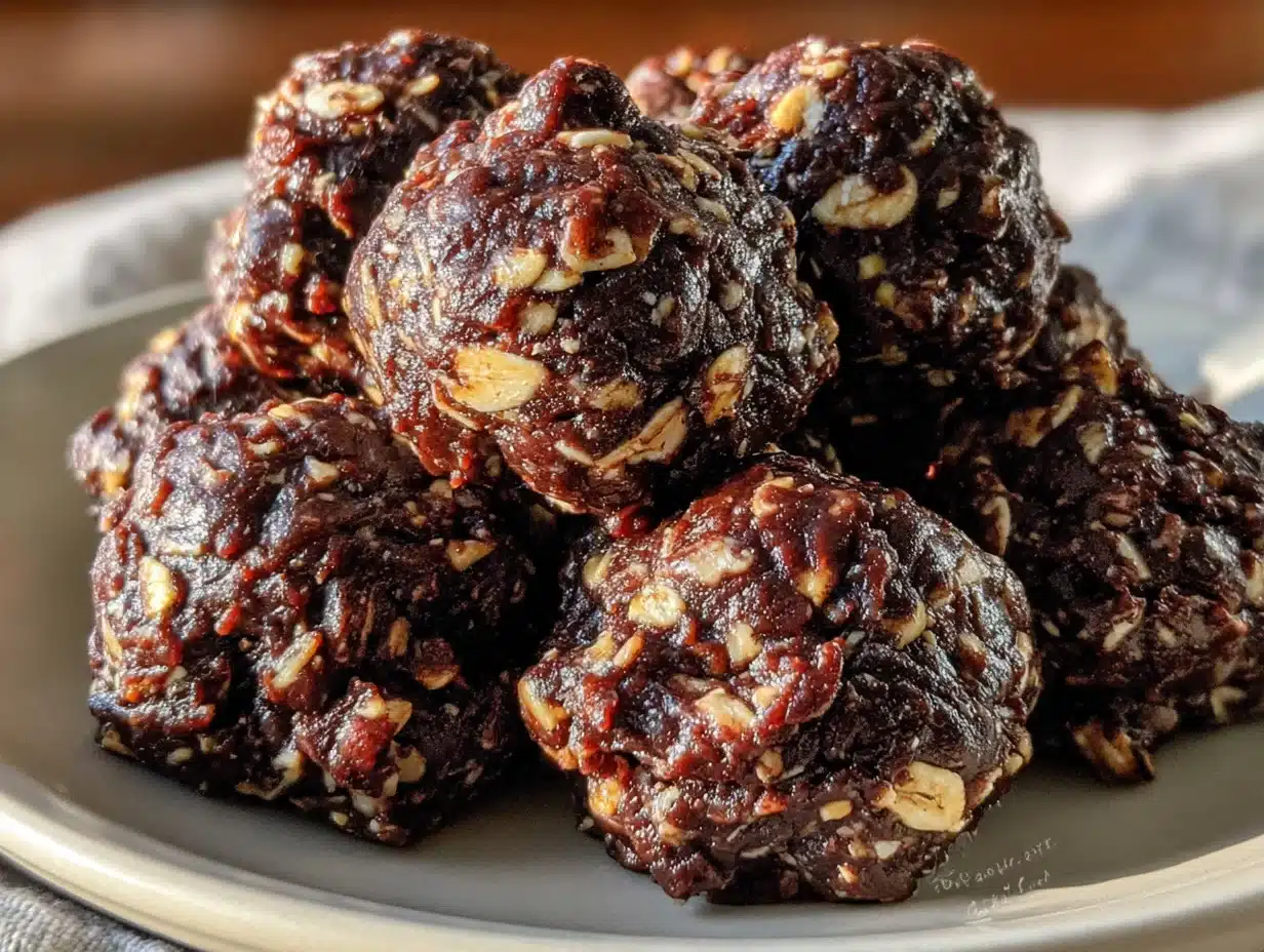 chocolate peanut butter energy bites - featured image