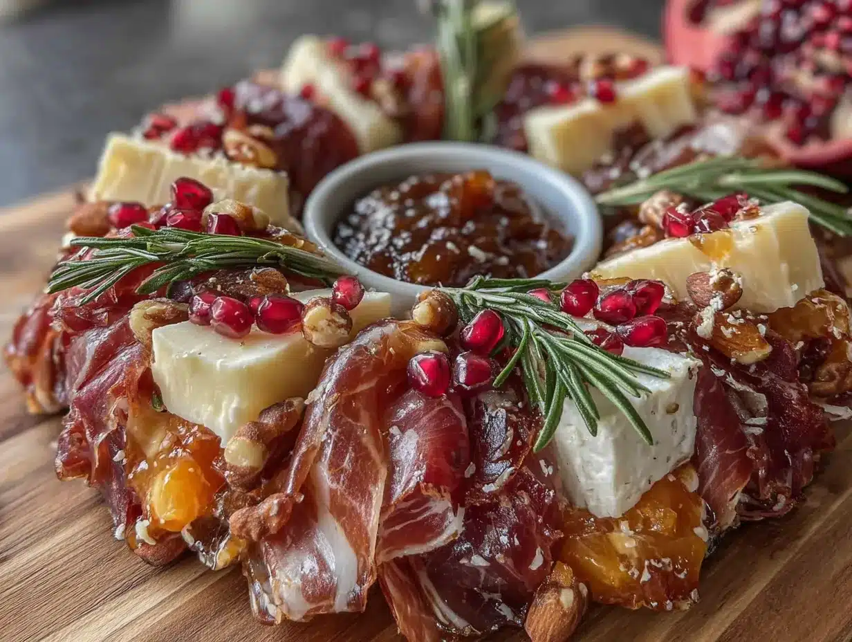 Christmas Charcuterie Wreath Board preparation steps