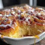 christmas morning cinnamon roll casserole - featured image