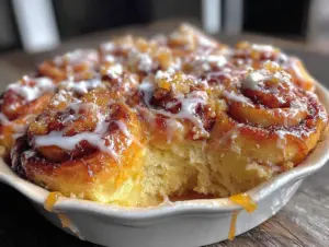 christmas morning cinnamon roll casserole - featured image